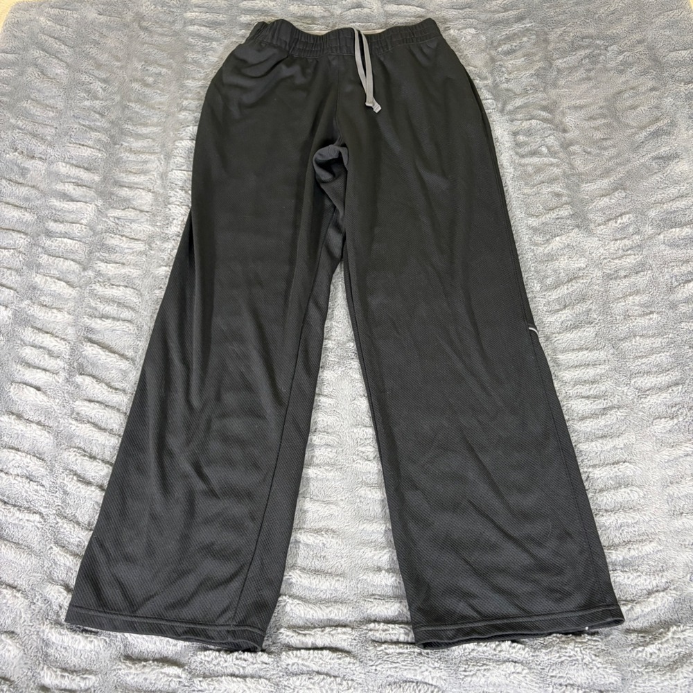 Under Armour Mens Black Loose Fit Mesh Athletic Track Pants Size Medium AT179